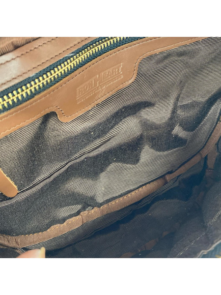 IRON HEART ボディバッグ Diamond Stitched Leather Waist Bag 茶