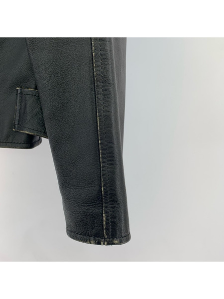 MISBHV 名作 バックプリント ダブルライダースジャケット M ブラック