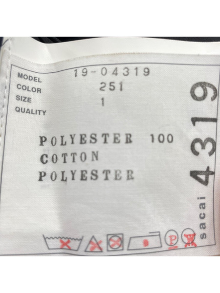 Sacai チュニック 19ss ポルカドット シフォンブラウス (1) ネイビー