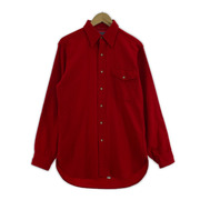 PENDLETON 長袖シャツ 70s USA製 エルボーパッチウールシャツジャケット 赤 (S)