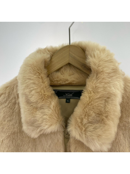KITH ジャケット Faux Fur Coaches Jacket BEIGE
