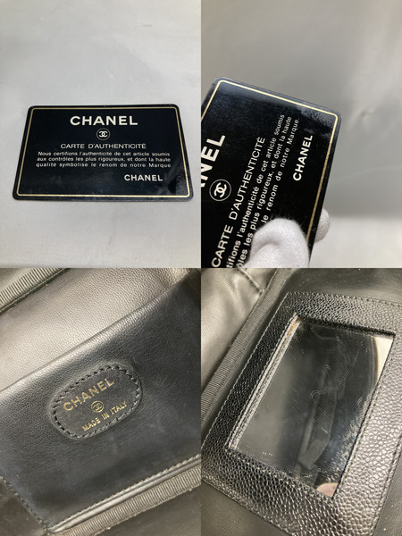 CHANEL キャビアスキンバニティバッグ 横