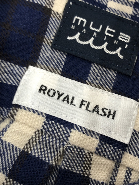 muta ROYAL FLASH 別注 チェックシャツ (XL) 青[値下]