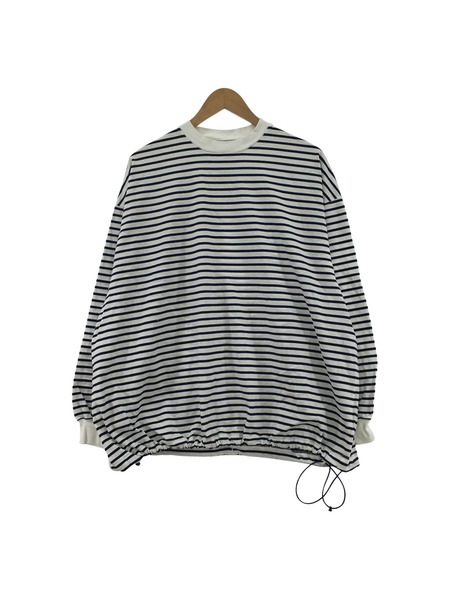 is-ness 長袖Tシャツ・カットソー ボーダーロングスリーブTee (M)