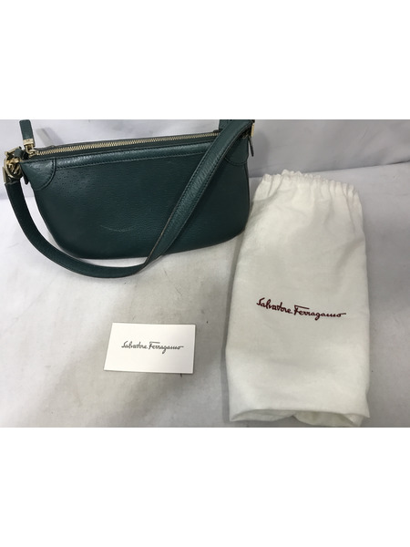 ハンドバッグ S.Ferragamo ハンドバッグ グリーン AF-21 4379