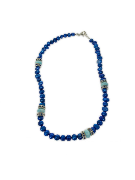 SPARKING ストーン ネックレス ブルー