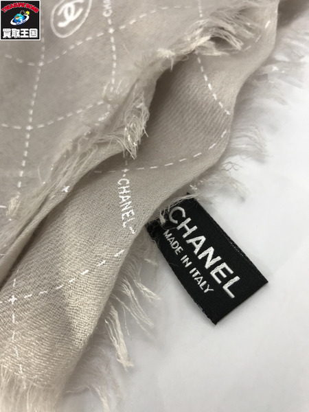 CHANEL  ココマーク カシミヤ 大判ストール グレー