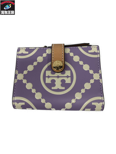 コンパクトウォレット Tory burch エンボス Tモノグラム コントラスト[値下]