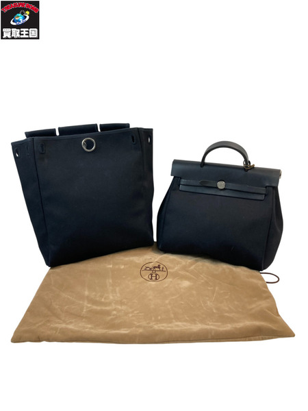 HERMES エルメス エールバッグアド PM バックパック リュック ハンドバック ブラック 