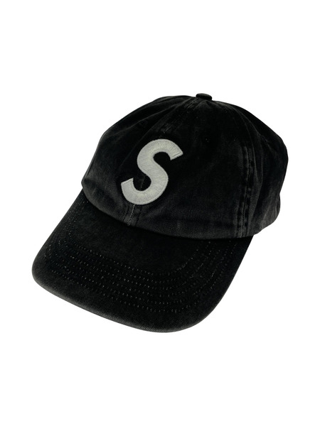 Supreme キャップ 25SS Pigment Coated S Logo 6-Panel 黒