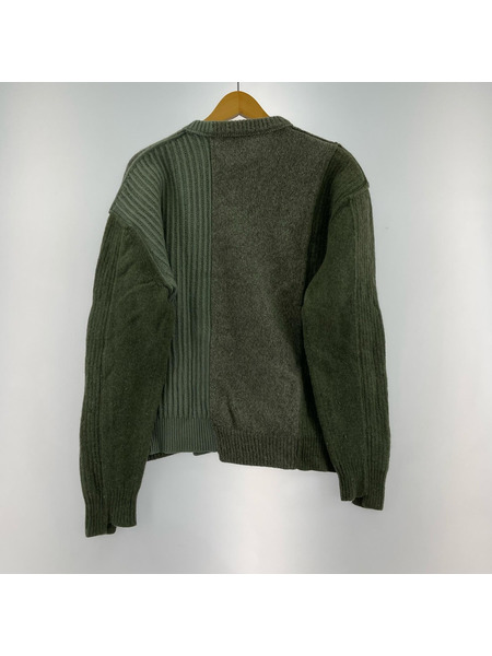 DIESEL ニット・セーター マルチパターンニット オリーブ