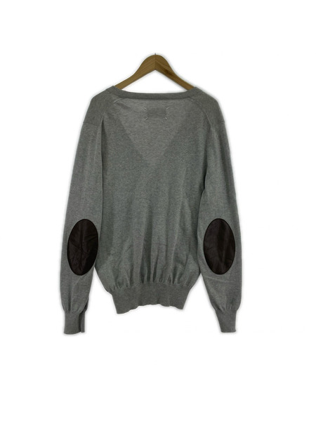 MAISON MARGIELA カーディガン エルボーパッチ グレー
