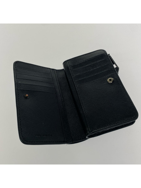 MARC JACOBS スナップショット ラウンドジップコンパクトウォレット 黒