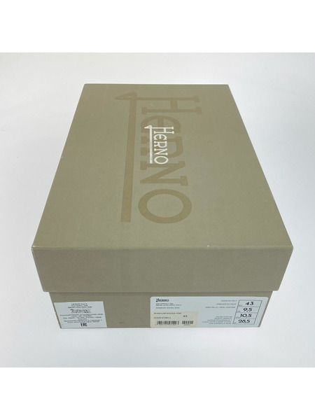 HERNO カーフレザー モノグラム ローカットスニーカー 28.5 白 SH001UM