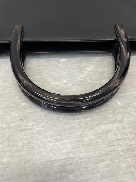 PRADA プラスチックハンドル スクエアハンドバッグ 黒