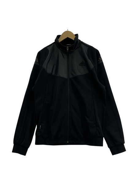 00s adidas　光沢 切替トラックジャケット 黒 (L)[値下]
