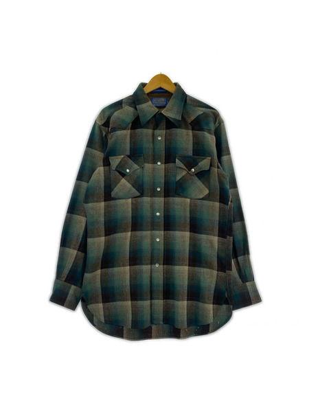PENDLETON 長袖シャツ 60s pendleton ウエスタンシャツ (L) グリーン