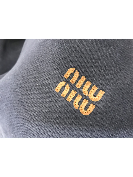 レディースラグ衣料 miu miu ジップフードパーカー/紺