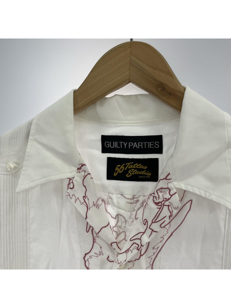WACKO MARIA 半袖シャツ TATOO STUDIO CUBA SHIRT 白