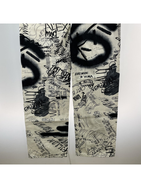 MM6 パンツ MM6 18SS グラフィティペイント デニム 46 ホワイト