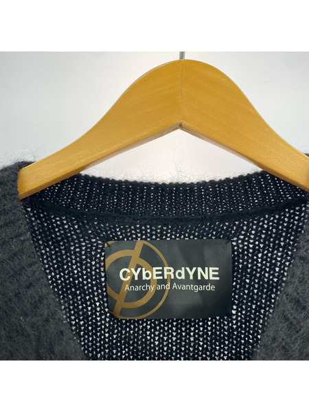 CYbER dYNE Libbit mohair ボーダーモヘヤ混ニット ブラック×ホワイト