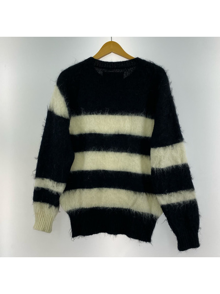 CYbER dYNE Libbit mohair ボーダーモヘヤ混ニット ブラック×ホワイト