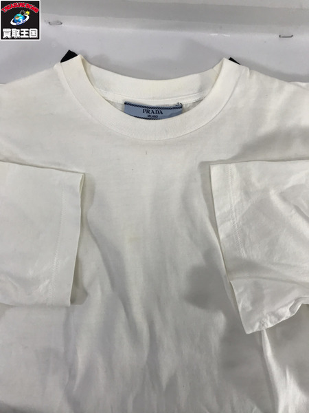 PRADA バンダナ付きオーバージャージーTシャツ 白