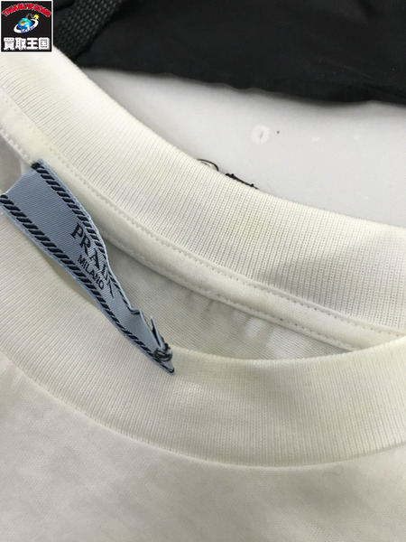 PRADA バンダナ付きオーバージャージーTシャツ 白