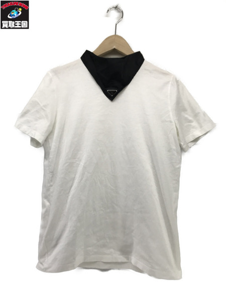 PRADA バンダナ付きオーバージャージーTシャツ 白