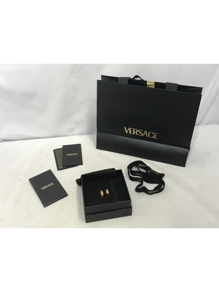 小物 VERSACE グレカモチーフ ピアス 金色