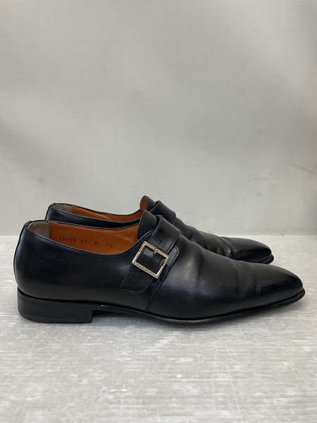 SANTONI モンクストラップレザーシューズ 7 1/2 黒