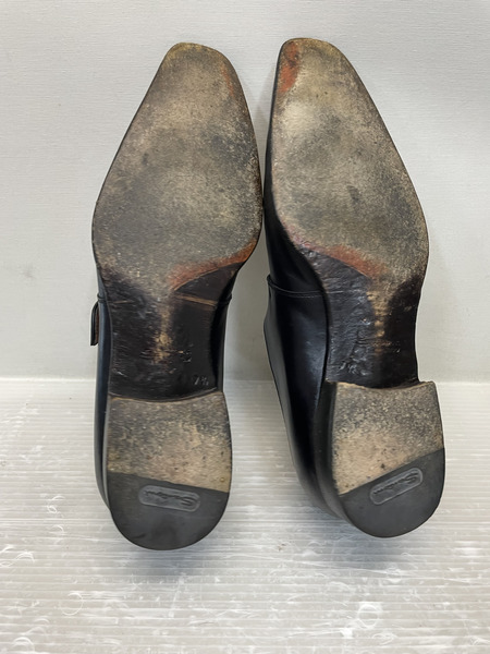 SANTONI モンクストラップレザーシューズ 7 1/2 黒