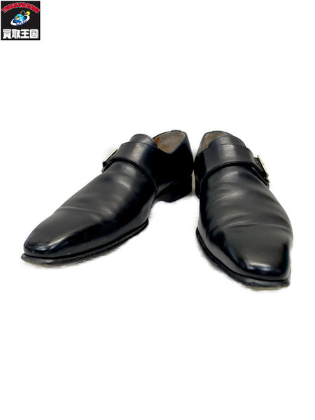 SANTONI モンクストラップレザーシューズ 7 1/2 黒