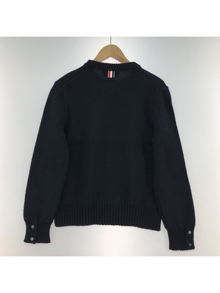 THOM BROWNE クルーネックニット 1 ネイビー MKA448A-Y1032-415[値下]