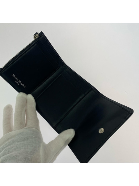MAISON MARGIELA グレインレザー三ツ折リ財布 黒