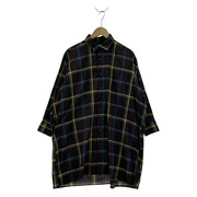 INDIVIDUALIZED SHIRTS ドルマン チェック柄 ロングシャツ 茶系