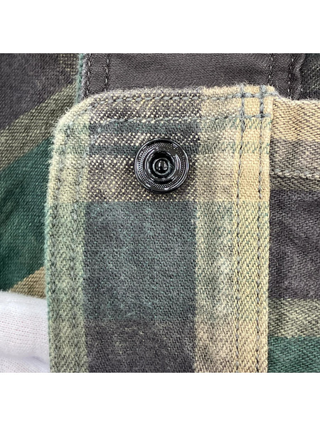 DELUXE 長袖シャツ チェック ヘビー グリーン