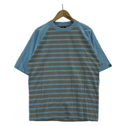 STUSSY 半袖Tシャツ・カットソー 90s-00s頃 ラグラン ボーダーTシャツ グレー×ブルー