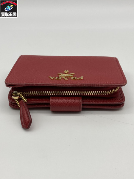 PRADA プラダ 1ML018 コンパクトウォレット サフィアーノ メタル フォーコ 財布