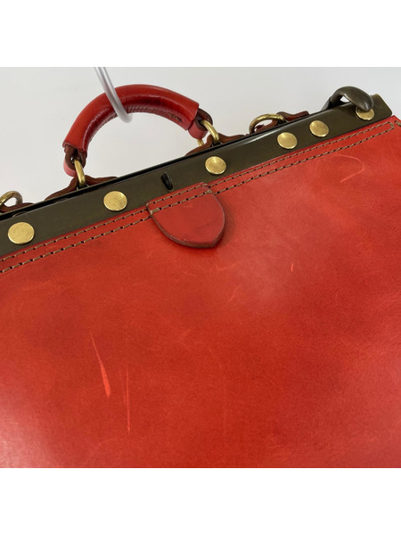 HERZ ソノ他バッグ HERZ 2way ギャザーショルダー ミニボストン パンタフレーム red