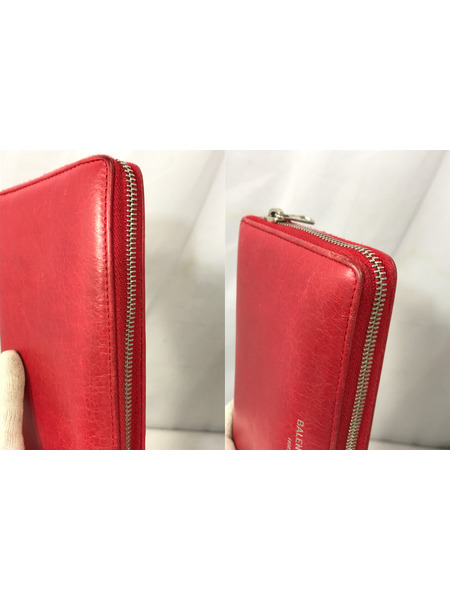 長財布 ラウンドファスナー 赤