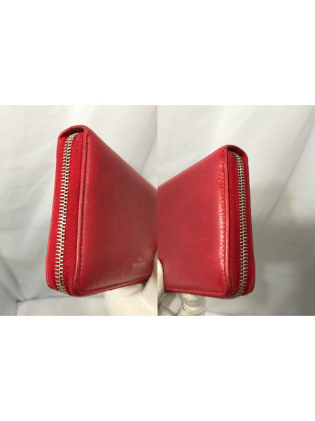 長財布 ラウンドファスナー 赤