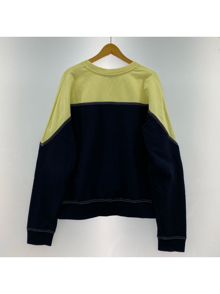 MARNI BITONAL SWEATSHIRT 2トーン カラーブロックスウェット 48 イエロー×ネイビー
