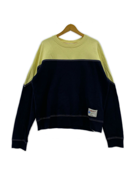 MARNI BITONAL SWEATSHIRT 2トーン カラーブロックスウェット 48 イエロー×ネイビー