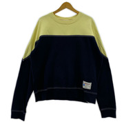 MARNI BITONAL SWEATSHIRT 2トーン カラーブロックスウェット 48 イエロー×ネイビー