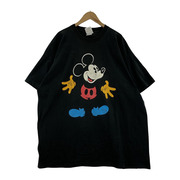 90s Micky＆Co. ミッキー 大判プリント Tシャツ (XL以上) ブラック