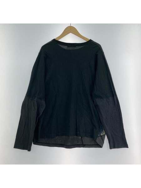 ink 長袖Tシャツ・カットソー 再構築リメイクTee/BLK