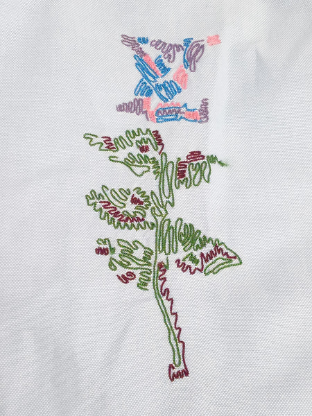 LOUIS VUITTON フラワーロゴ刺繍 LSシャツ XS