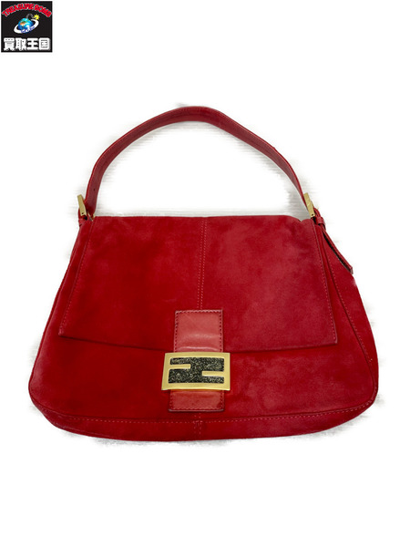 FENDI マンマバケット レッドスウェード ハンドバッグ レッド