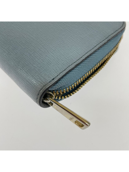 FURLA 長財布 ラウンドファスナー長財布 水色